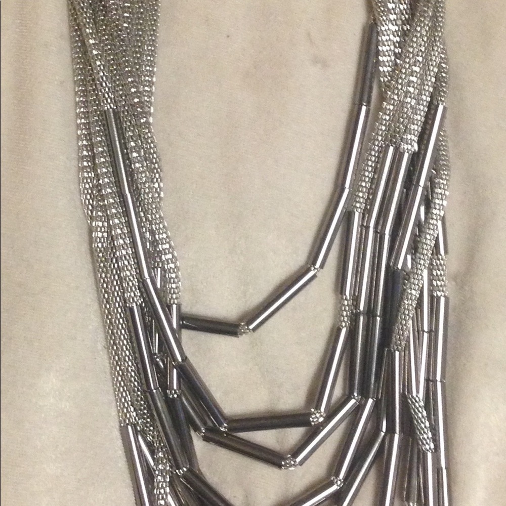 Ashley Stewart Silver Tone Rope Necklace